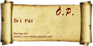 Őri Pál névjegykártya
